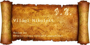 Világi Nikolett névjegykártya